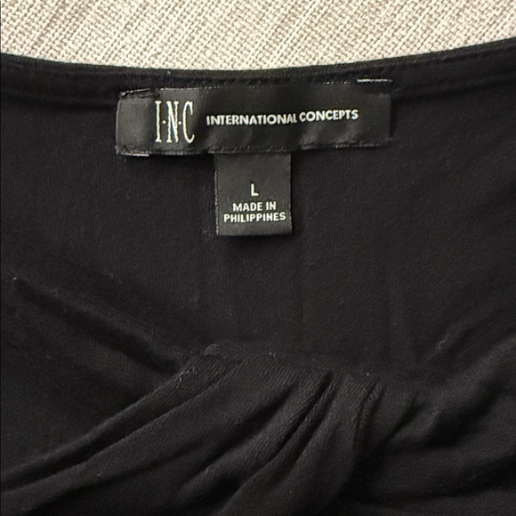 INC International Concepts Black 3/4 Sleeve Top. Size L - Picture 3 of 5